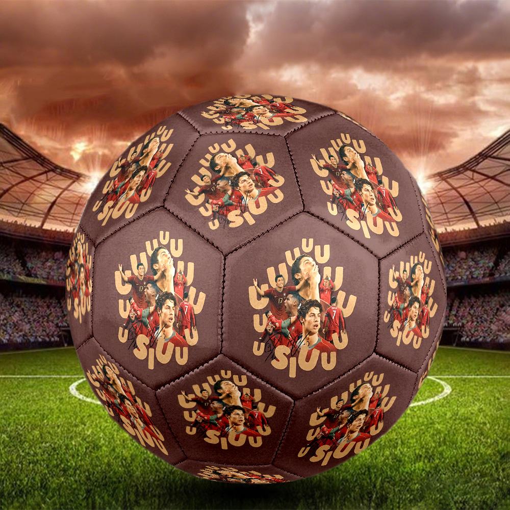 Cristiano Ronaldo Größe 5 Fußball Maschinengenäht Indoor/Outdoor Training und Spiele für Fußballzubehör Perfekte Geburtstags-Weihnachtsgeschenkidee