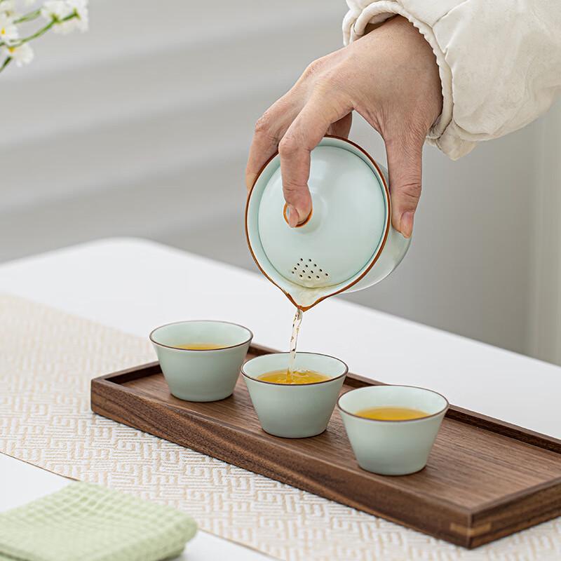 Ru Kiln Ceramic Portable Travel Tea Set
