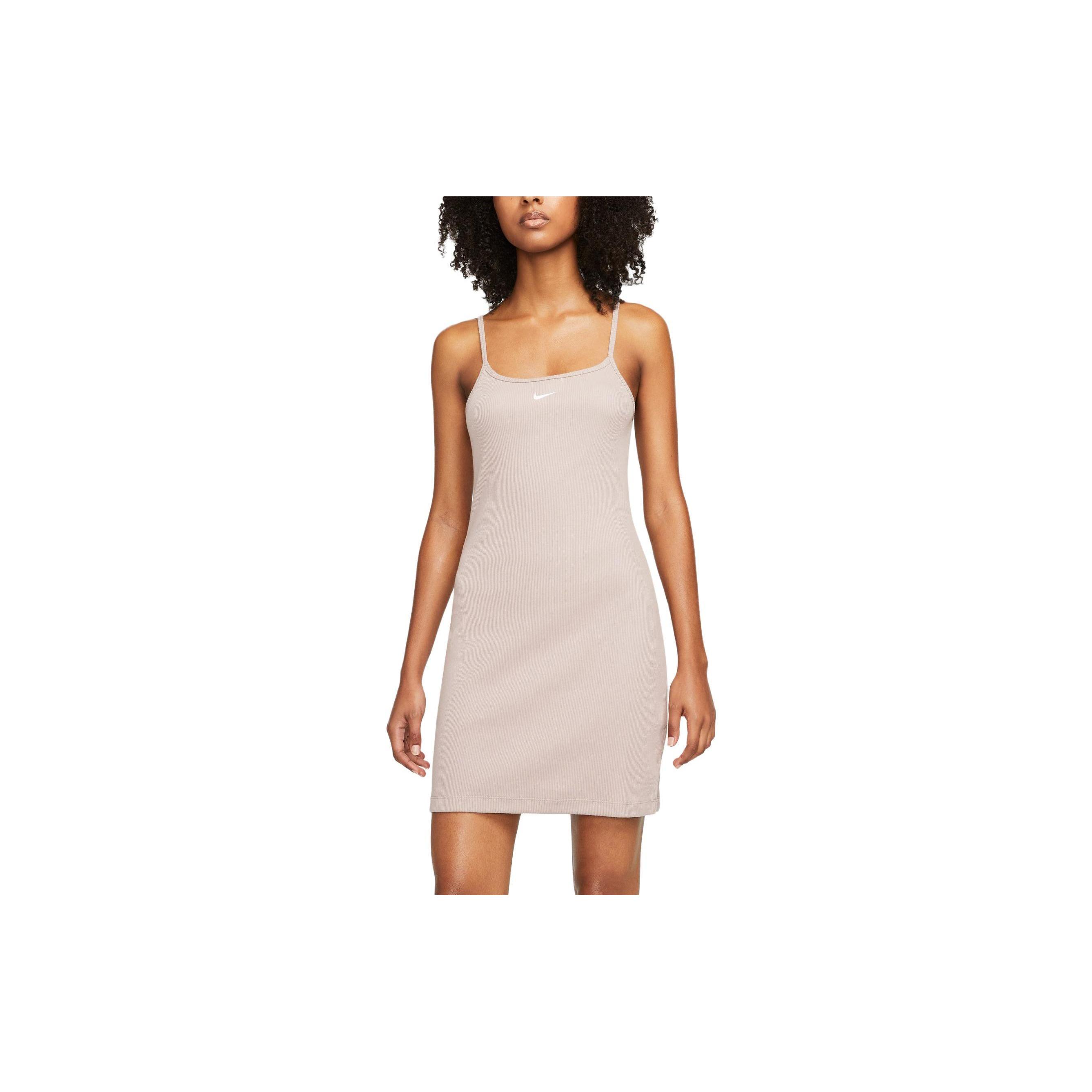 

New Nike Sportswear Essentials Series Slip Dress Women s Taupe DM6231-272 M