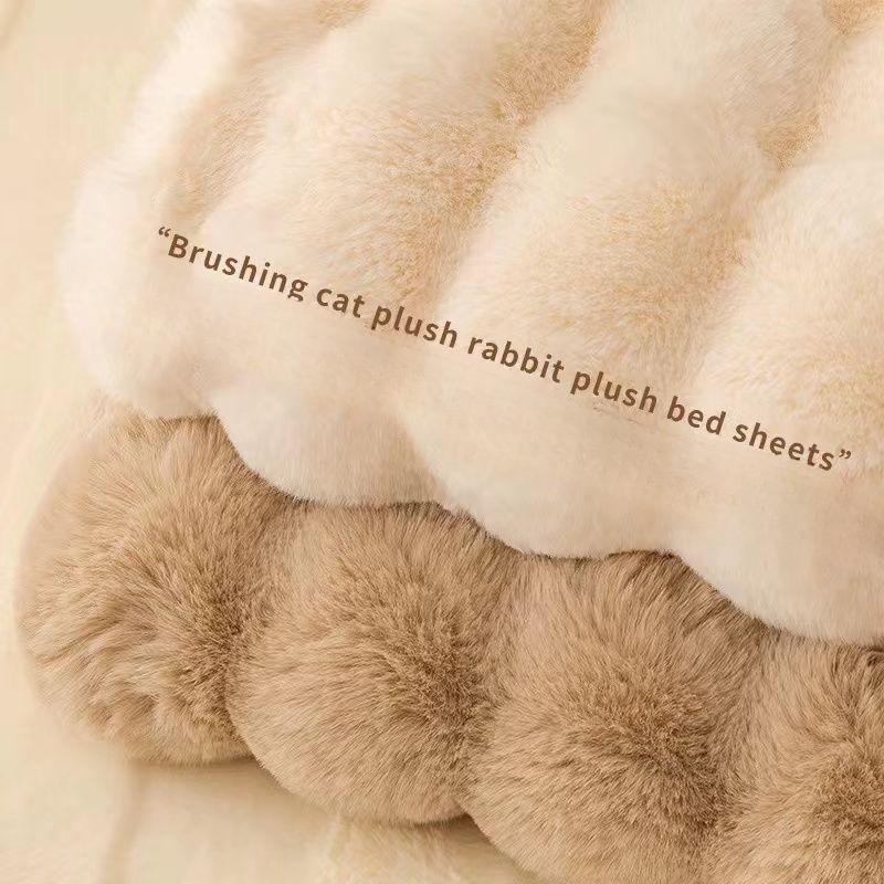 Fluffy Soft Blanket Queen Size - 250x230cm Beige Soft Fluffy Warm Bed Blankets Bed, Camping, Picnic, Travel Lightweight Blanket