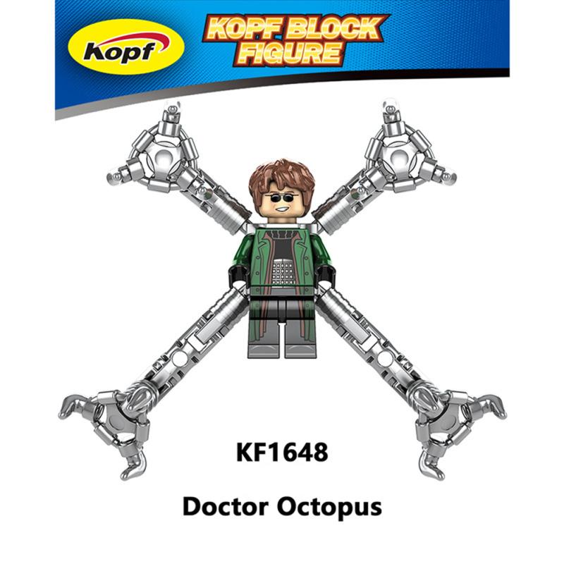 Building Blocks Minifigure Toy Super Hero Series Iron Spider-man Green Goblin Dr. Octopus Assembled