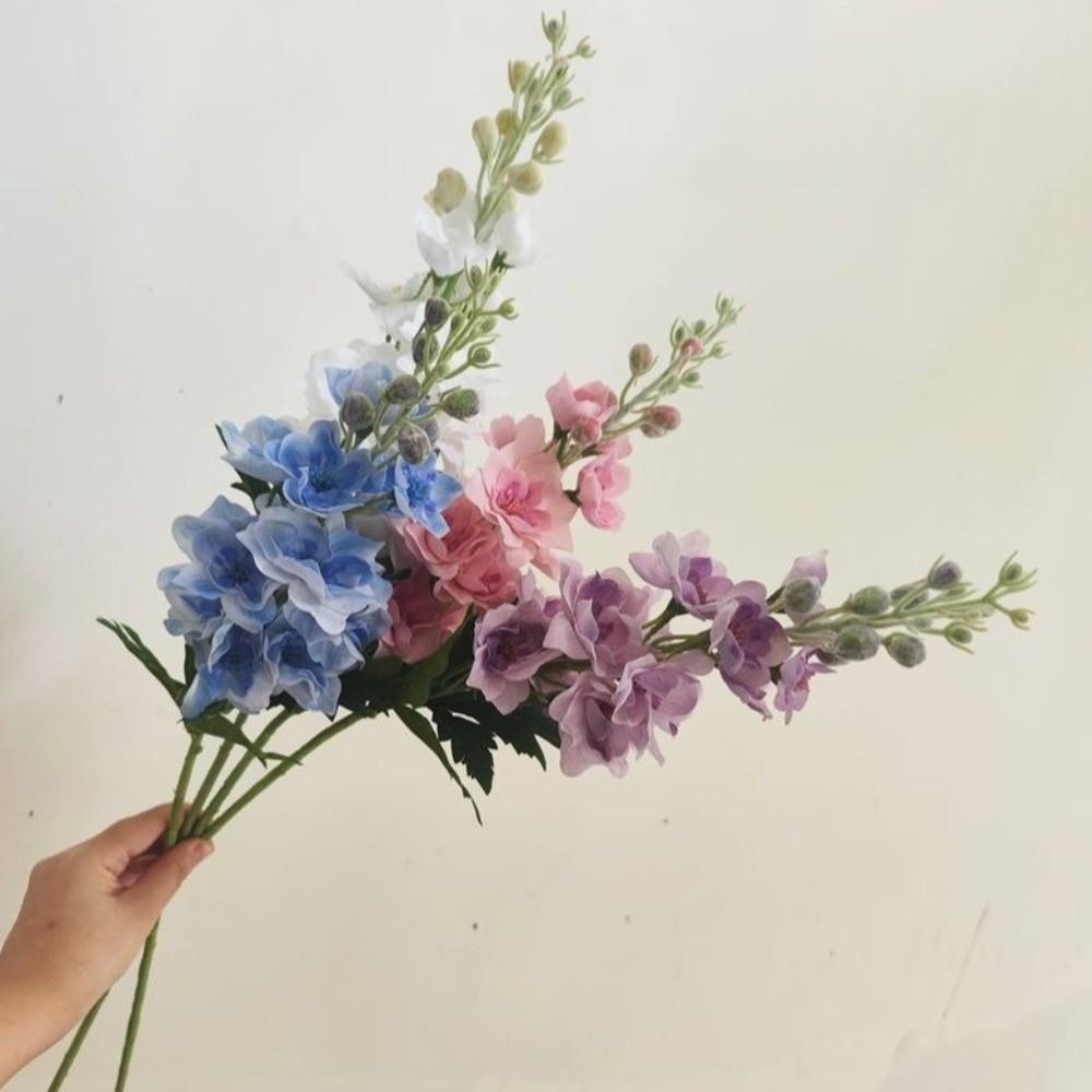 Lifelike Artificial Delphinium Flower 72cm Simulation Flower Delphinium Stem  Christmas Decoration