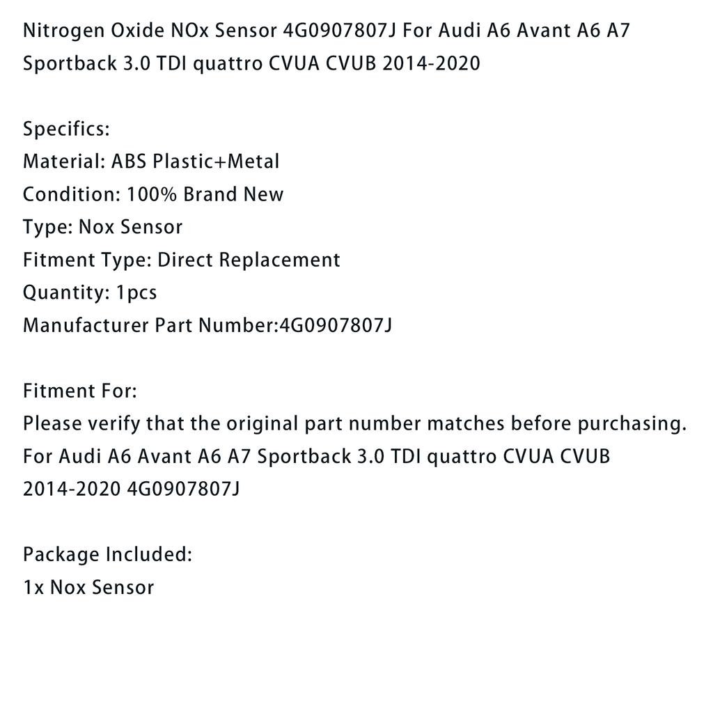 Nitrogen Oxide NOx Sensor 4G0907807J For A6 Avant A6 A7 Sportback 3.0 TDI