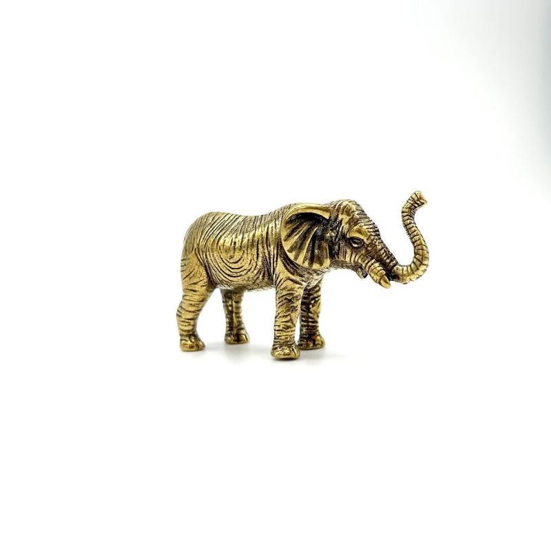 Alloy Mammoth Statue Retro Textured Antique Finish Decorative Craft for Office Table Home Living Room Bookshelf Decor