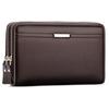 Double Zipper Men's Wallet Long Money Clip Leather Handbag Large Capacity Business Mobile Phone Card Holder Men's Gift Father Son Husband