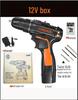 Cordless Drill & Electric Screwdriver Set with Lithium Battery - Complete Hardware Toolbox & Power Tools Gift Set