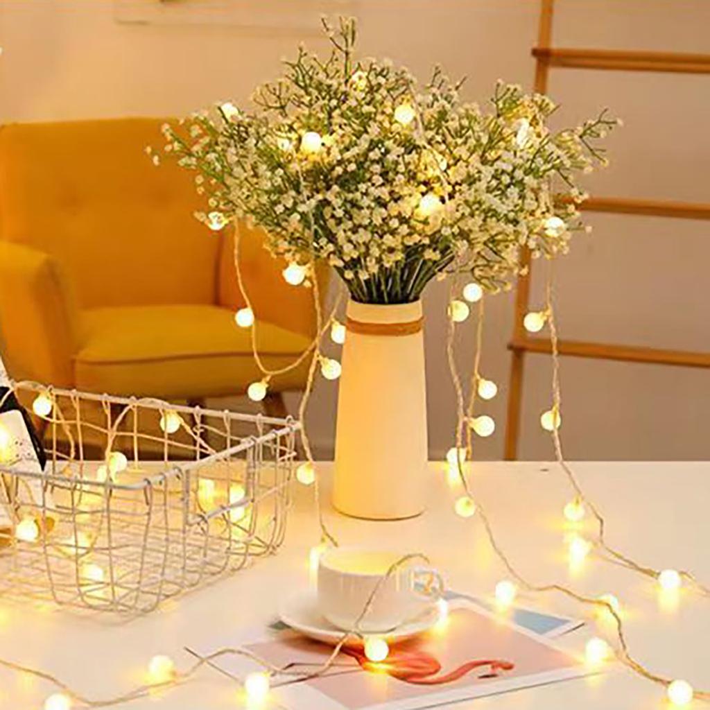 Fairy Lights 10 LED 4.9ft String Lights Battery Powered Warm Lighting Steady On Wire Lights for Outdoor Party Camping
