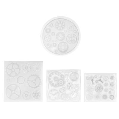 4pcs 3D Design Gear Shaped Mold Silicone Cake Decoration Molds Chocolate Molds Resin Jewelry
