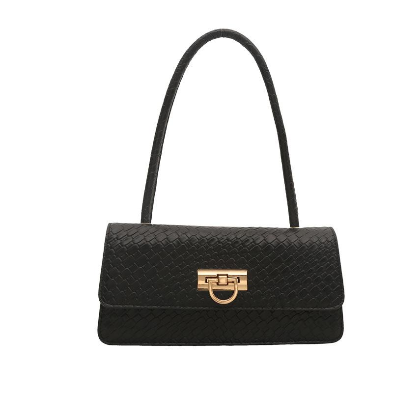 One Shoulder Underarm Handbag Bag Summer Large Capacity 2025 Foreign Style New Model Texture Lock Weave Women