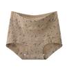 Damen Frühling und Herbst Retro Floral Antibakteriell Verlängert Reine Baumwolle Zwickel Überzug Hüfte Flacher Winkel Slips