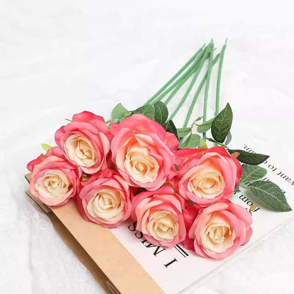 3/5Pcs Tulip Rose Artificial Flower Bouquet for DIY Home Room Table Decor Wreath Gift Box Scrapbooking  Wedding Christmas Decor