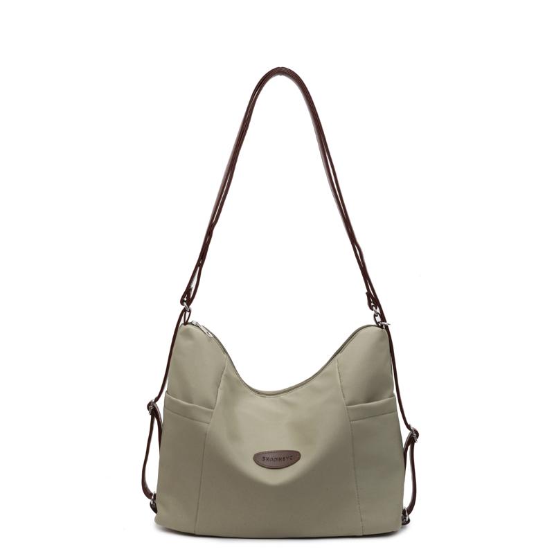 

Women s Shoulder Bag Solid Color Large Capacity Commuter Tote Bag Multifunctional Backpack Crossbody Bag зелений