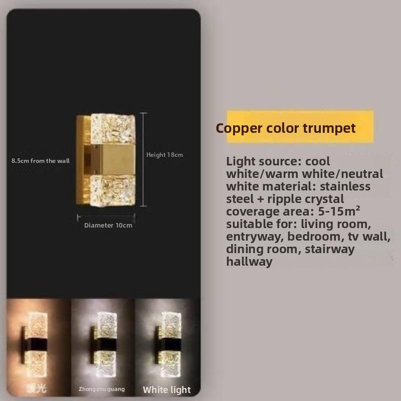 Modern Crystal Wall Light With Led Lamp And Wall For Bedroom And Living Room Decor