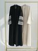 Fashion Embroidery Kimono Oversized Muslim Robe Syari Female Full Length Muslim Outerwear Worship Service Abaya With Belt Wy1946
