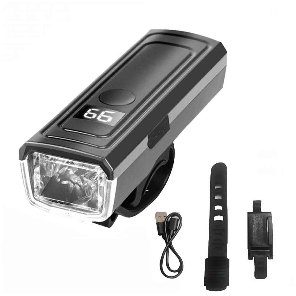 

Type-C Rechargeable Bike Light Battery Level Display Cycling Flashlight Cycling Accessory