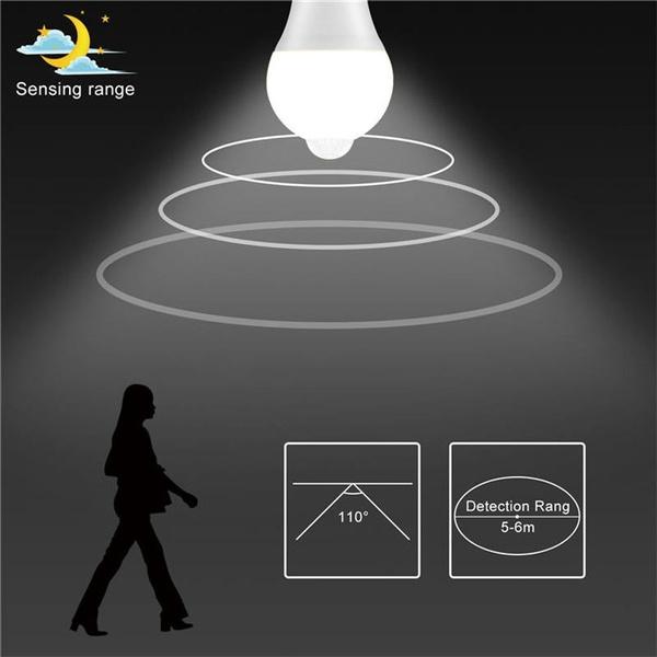 3PCS IP42 LED Motion Sensor 10W E27 Bulb Auto Smart Infrared Body Lamp Dusk Light at Sunrise Light Bulb Day and Night Light With Motion Sensor Light