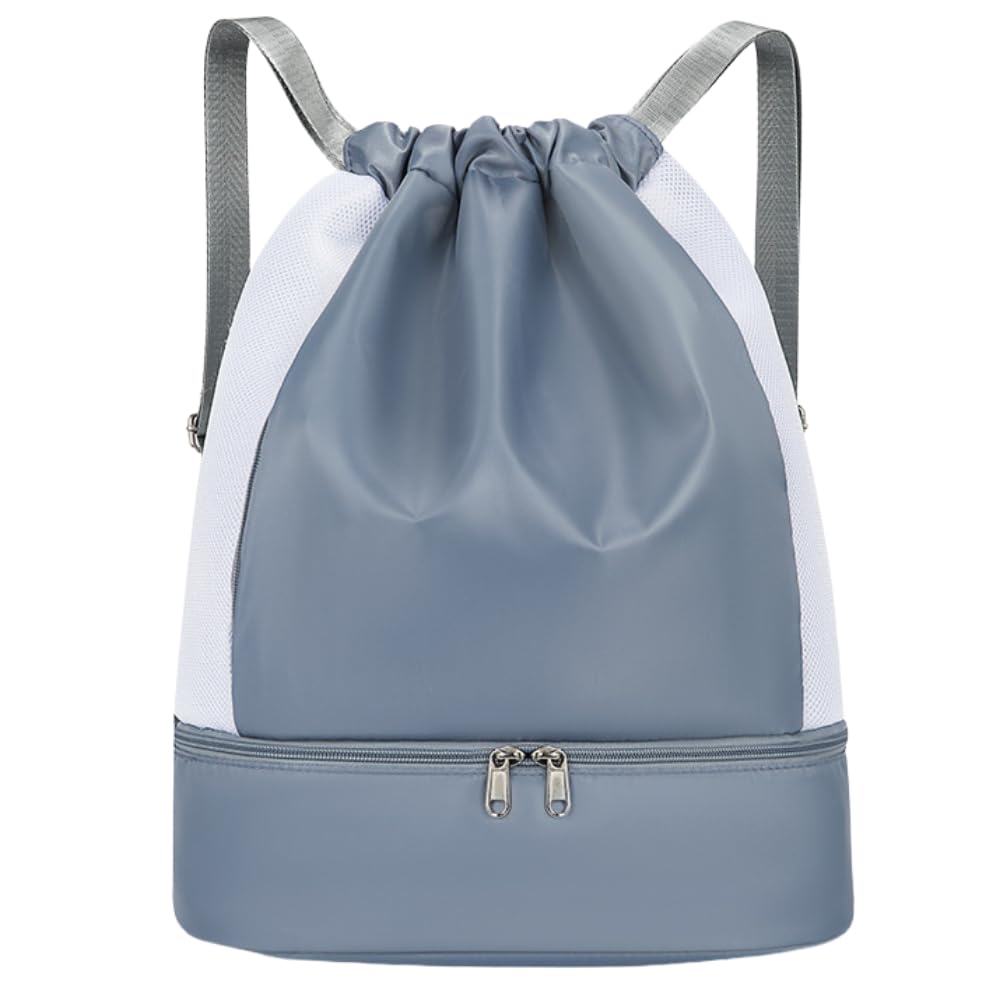 

ideamall Drawstring Pool Bag for Girls and Boys, Waterproof Knapsack for Swimming, Gym Bag, and Shoe Case (Gray)