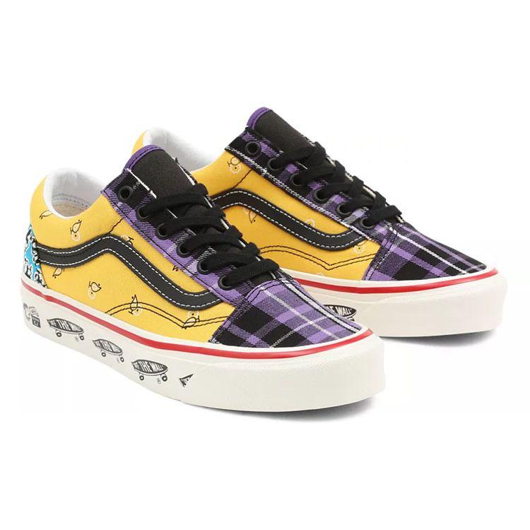 Vans Old Skool Anaheim Factory 36 Dx Casual Low Top Skate Shoes Unisex Sneaker Purple Yellow VN0A54F391A