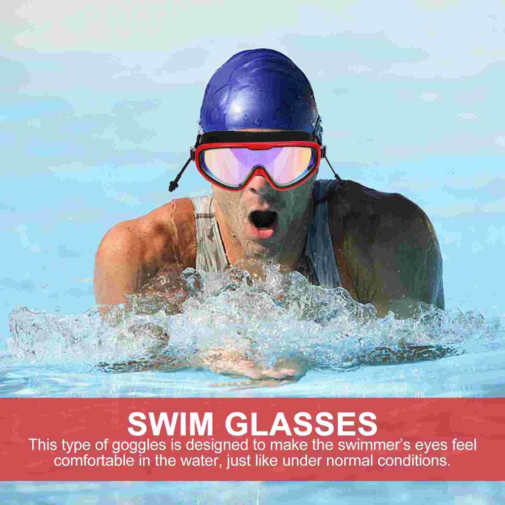 Adjustable Swimming Goggles Glasses Anti- Fog Red Silica Gel for Man Men