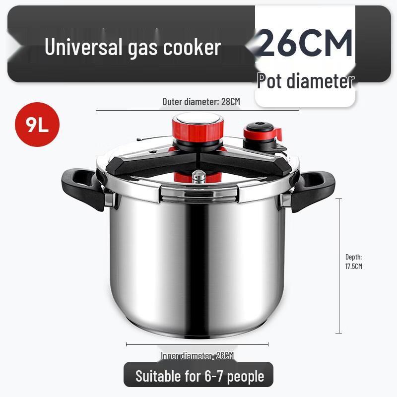 Zhishi 9L Thickened Stainless Steel Pressure Cooker
