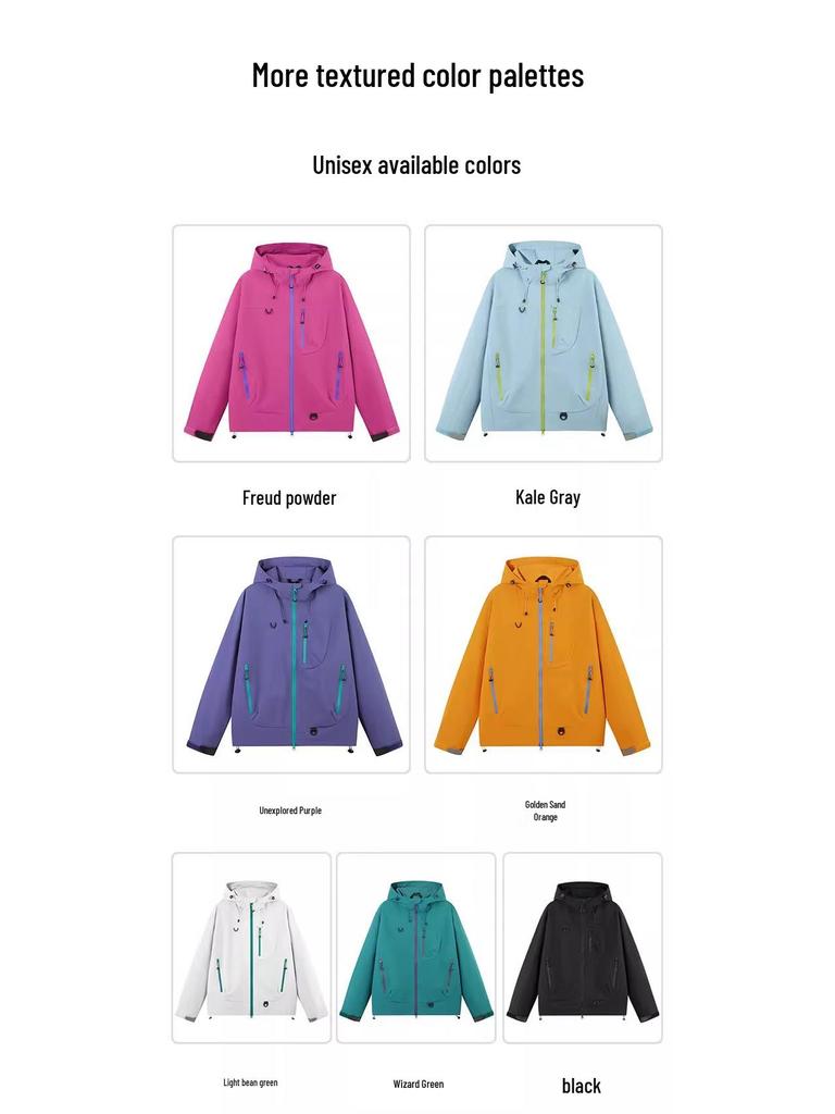 Giacca Unisex 3-in-1 Antivento & Impermeabile da Esterno per Escursionismo & Alpinismo per Primavera & Autunno