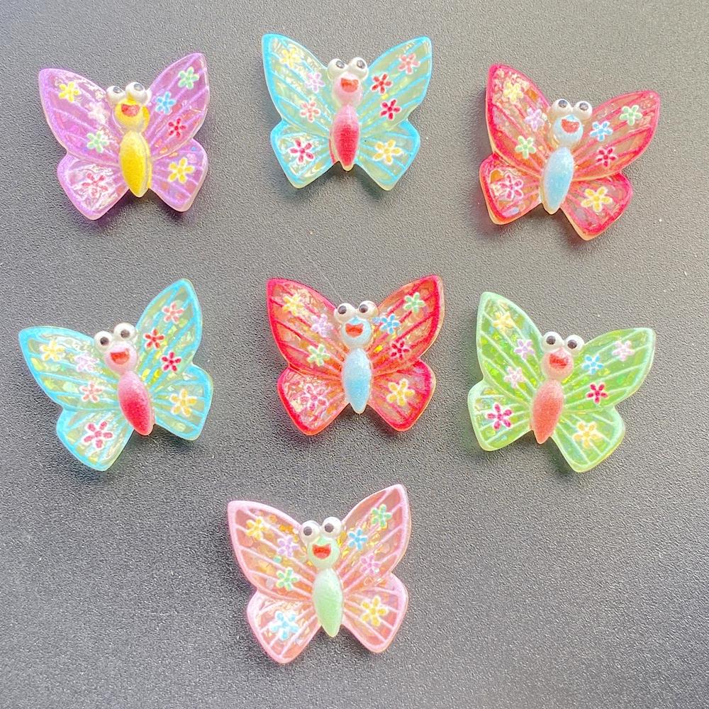 10pcs Cute Cartoon Butterfly Flat Back Resin Scrapbook Figurines DIY Home Decor Crafts