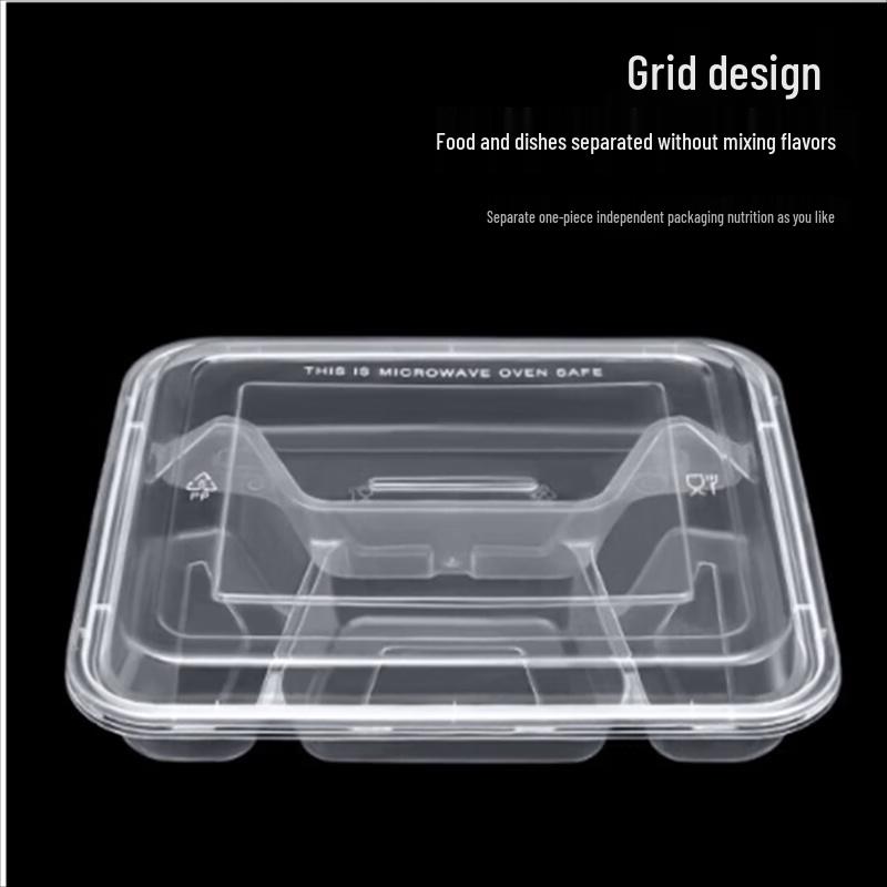 

1000ml Disposable 4-Compartment Takeaway Food Container
