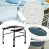 Raised Toilet Seat Bathroom Anti Slip Comfortable Shower Chair Multi Uses Heavy Duty Washable Commode Stool for Elderly Seniors