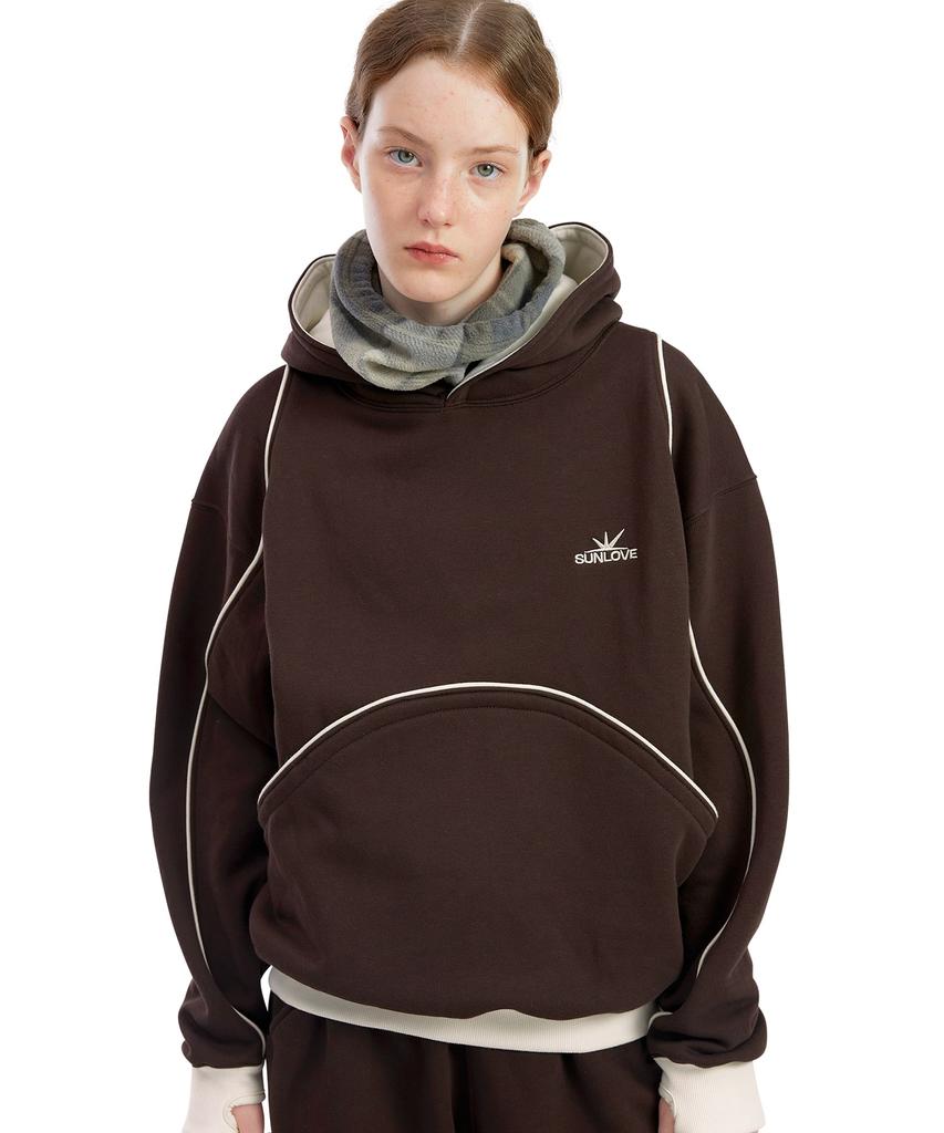Crescent Brushed Hoodie Brown