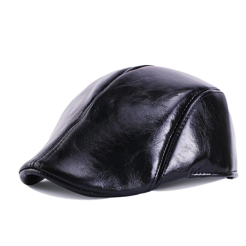 European and American Popular Leather Duck Tongue Beret, Forward Hat, Women's Painter Beret, Newsboy Hat JDBLM-