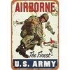 Vintage US Army Airborne Tin Sign The Finest Retro Military Metal Poster Wall Decor for Garage Bar Man Cave Rustic Distressed