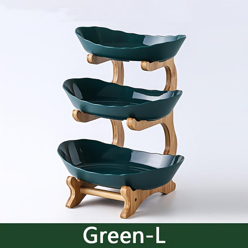 Table Plates Dinnerware Kitchen Fruit Bowl with Floors Partitioned Candy Cake Trays Wooden Tableware Dishes