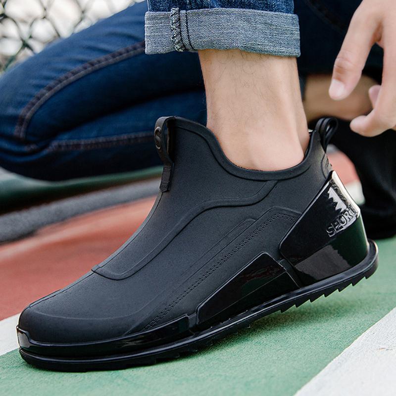 Men's Rain Shoes Anti-slip Men Boots Outdoor Hiking Shoes Rubber Fishing Shoe Durable Kitchen Shoe 2024 New Zapatos Para Hombres
