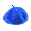 Fashion Wool Material Child Beret With Pearls Solid Color Retro Baby Girl Caps for 3-8 Years