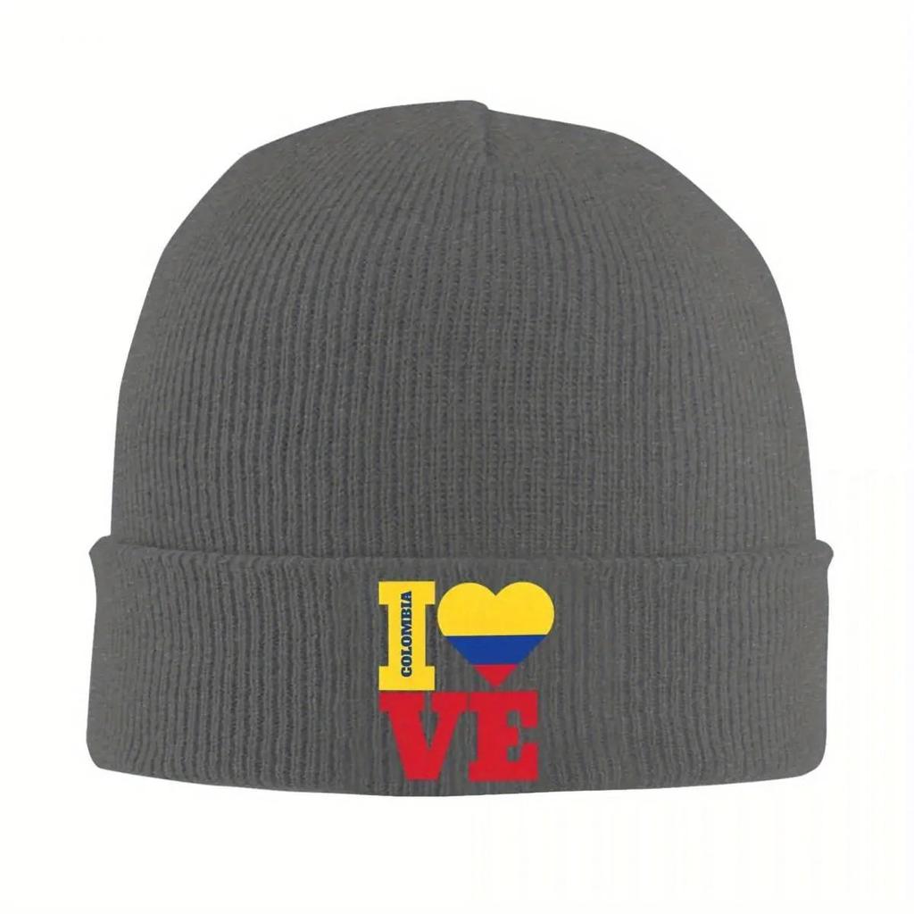 New New I Heart Venezuela Flag Knitted Hat Womens Unisexs Beanie Autumn Winter Casual Hat Acrylic Venezuelan Sandwich Warm C