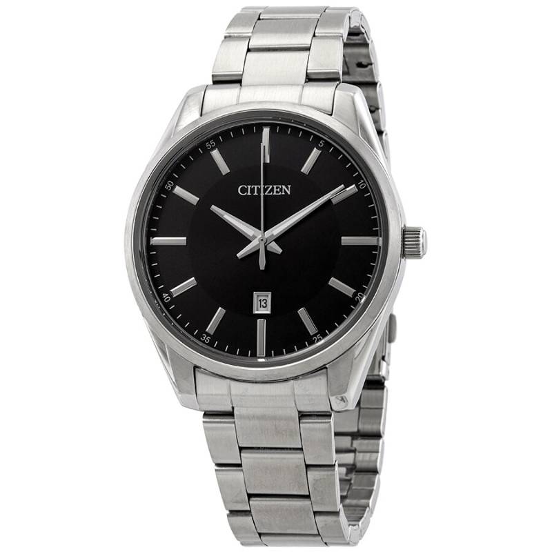 

CITIZEN 30m Water Resistant Quartz Movement Stainless Steel Strap Watch 42mm Men s Watches BI103053E Black Dial