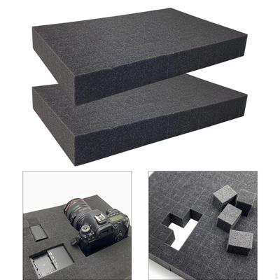 2 Pieces Packing Sponge Inserts Cushion Liner Sheets Storage Box Cuttable Pick and Pluck