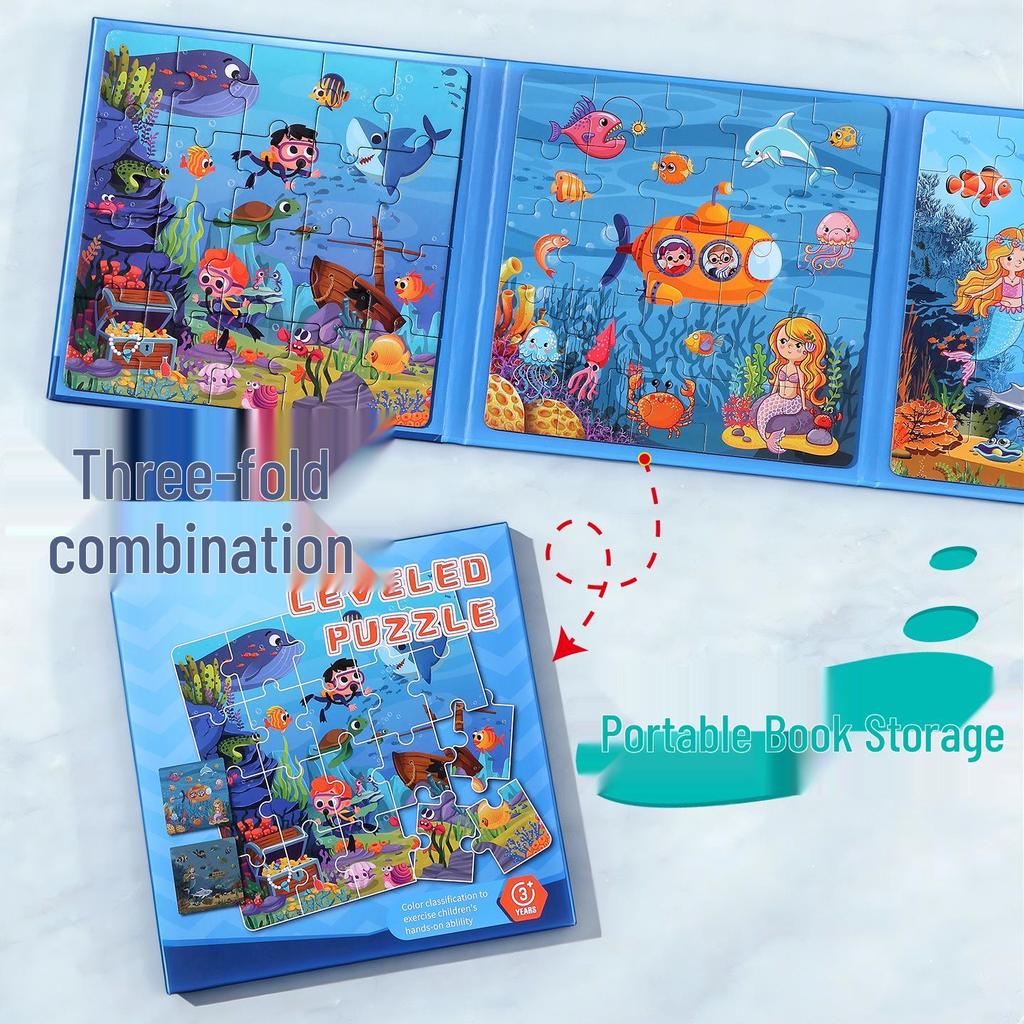 Underwater World Magnetic Puzzle Book for Kids Aged 3-6: Educational Toy for Boys & Girls