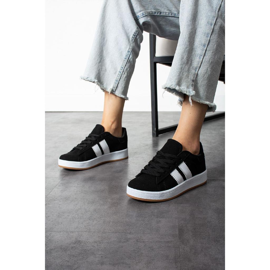 Navy Blue-white Orthopedic Sole Striped Sneakers