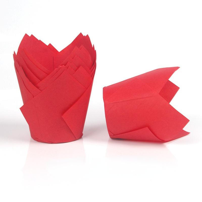 50pcs Newspaper Style Cupcake Muffin Liner Baking Oil Proof Cup Wedding Party Cassettes Tulip Muffin Cupcake Paper Cup Wrapper