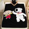 Brian Griffin Printed Flannel Blanket, soft throw for bedroom sofa, washable, fan merchandise, great gift.
