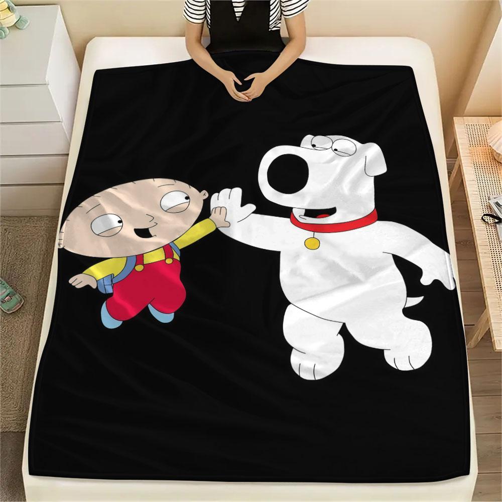 Brian Griffin Printed Flannel Blanket, soft throw for bedroom sofa, washable, fan merchandise, great gift.