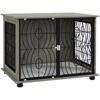 Indoor Dog Crate Furniture End Table With Plush Washable Cushion Lockable Door For Medium Dogs