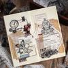 Vintage Tracing Paper Stickers - 20pcs Semi-Transparent English Decals for Journal & Scrapbooking