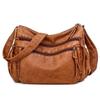 Women's PU Leather Soft Shoulder Bag Women's Handbag Lightweight Shoulder Straps Multi-Pocket Medium Shoulder Bag Satchel