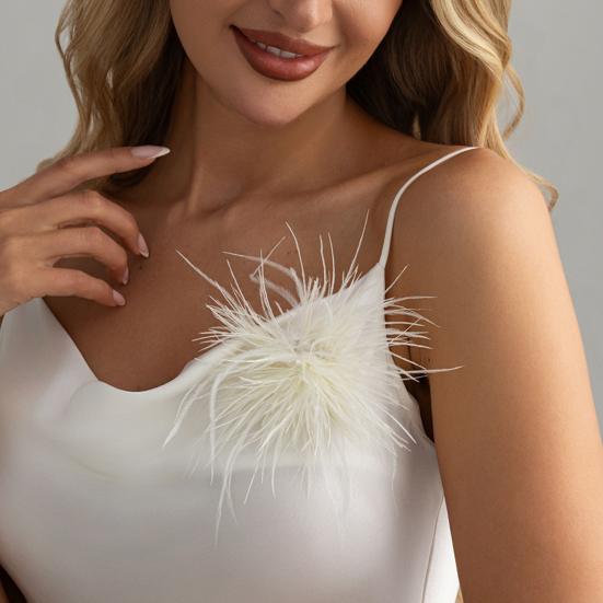 Spilla da Donna, con Fermaglio per Capelli Design Piuma Leggera Soffice, Spilla Multi-Uso Stile Elegante per Abiti Cappotti Camicie Accessori per Feste Nuziali