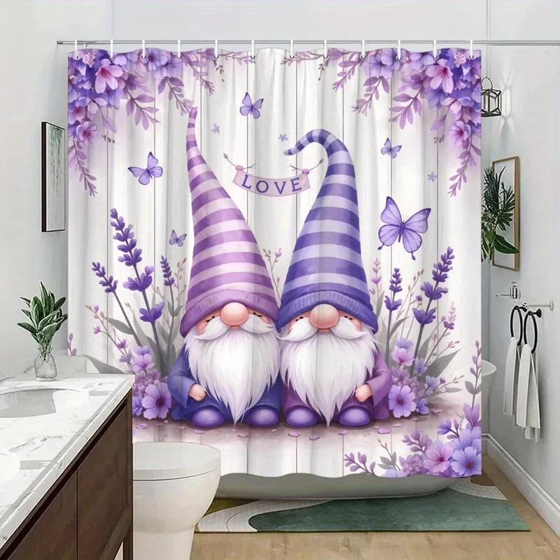 

Причудливые гномы в лавандовом саду Занавеска для душа - Водостойкая, Легко чистить, Добавляет волшебный и уютный штрих в 90x180cm-35x70in