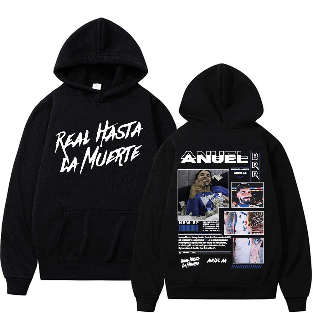 Rapper Anuel AA Real Hasta La Muerte Hoodies Men Women Hip Hop Retro Style Sweatshirt Pullover Harajuku Fashion Oversized Hooded