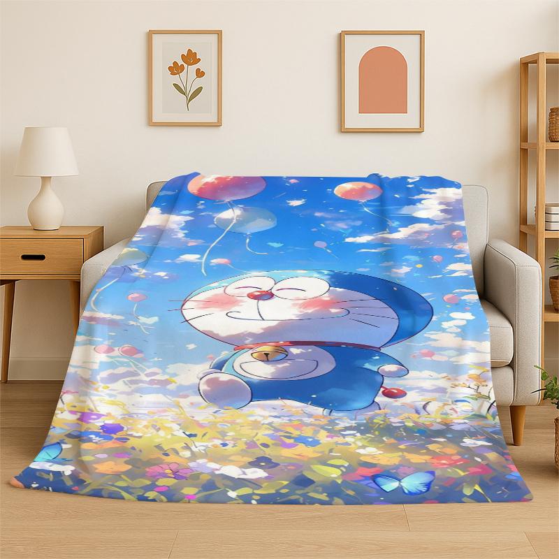 Cartoon D-Doraemon Dream Anime Flannel Blanket Soft Warm Throw Blanket for Bedroom Living Room Bed Travel Camping Picnic Kid