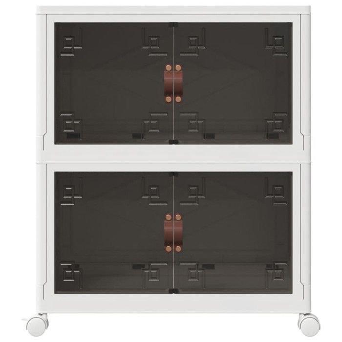 Stackable Storage Box with 2-level Wheels 75 L